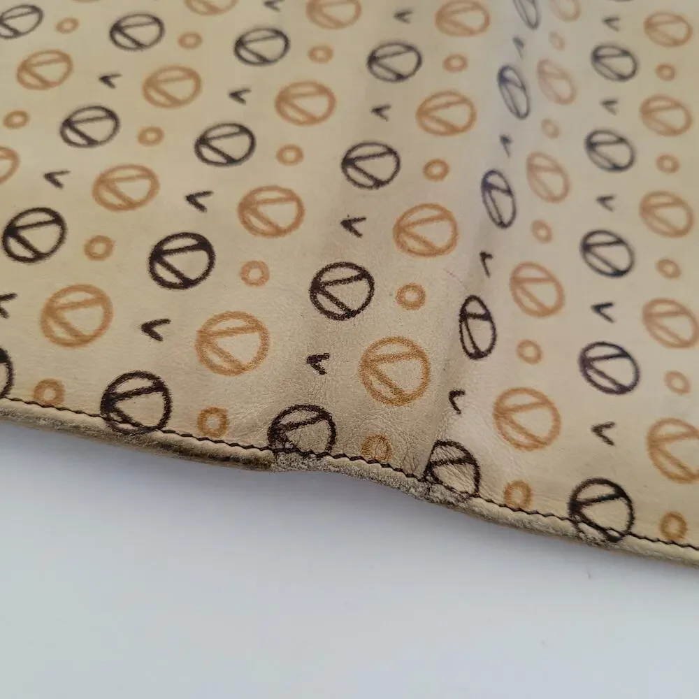 Valentino Vintage Bifold Logo Tan Beige Brown Wallet Large Soft Leather Italian‎